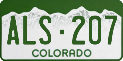 CO license plate ALS207