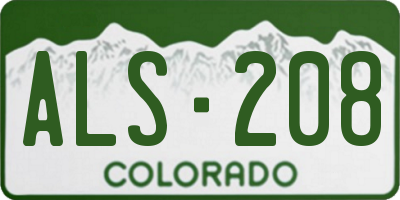 CO license plate ALS208