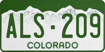 CO license plate ALS209