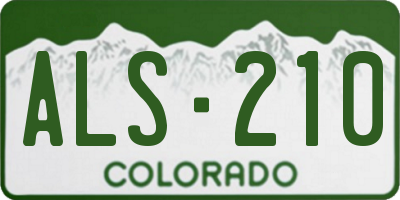 CO license plate ALS210