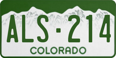 CO license plate ALS214