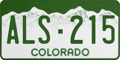 CO license plate ALS215