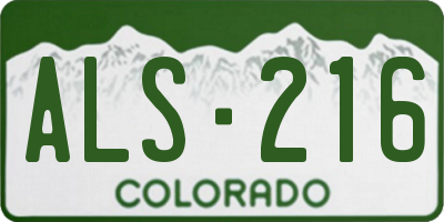 CO license plate ALS216