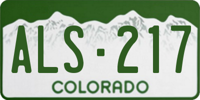 CO license plate ALS217