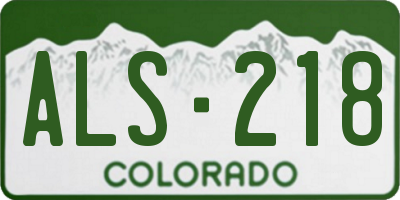 CO license plate ALS218
