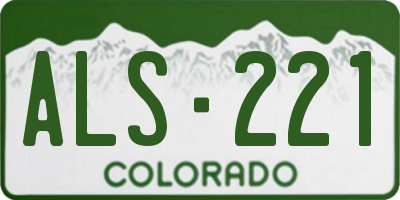 CO license plate ALS221