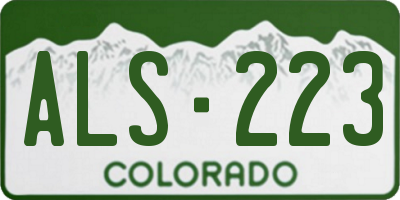 CO license plate ALS223