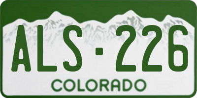 CO license plate ALS226