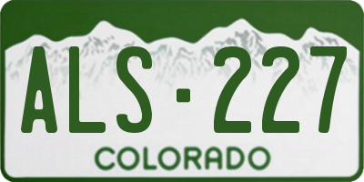 CO license plate ALS227