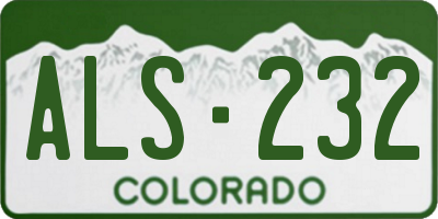 CO license plate ALS232