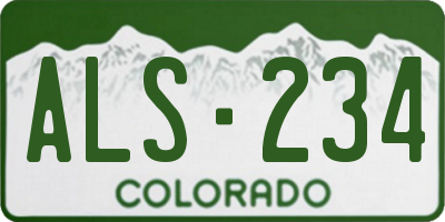 CO license plate ALS234