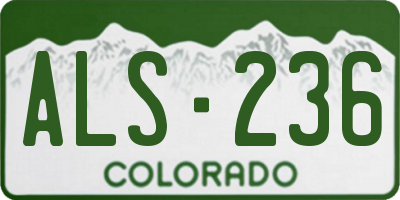 CO license plate ALS236