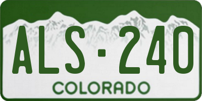 CO license plate ALS240