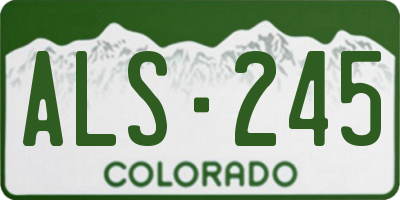 CO license plate ALS245