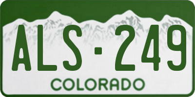 CO license plate ALS249