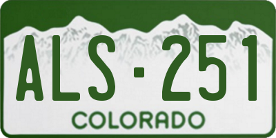 CO license plate ALS251