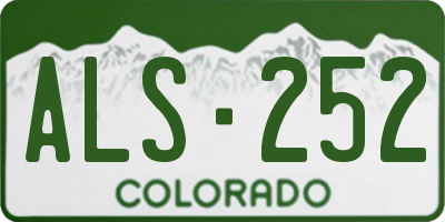 CO license plate ALS252