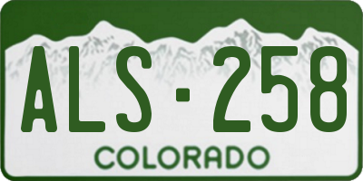 CO license plate ALS258
