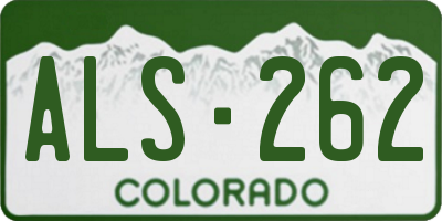 CO license plate ALS262