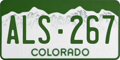CO license plate ALS267