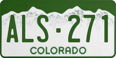 CO license plate ALS271