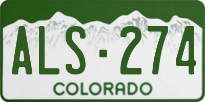 CO license plate ALS274