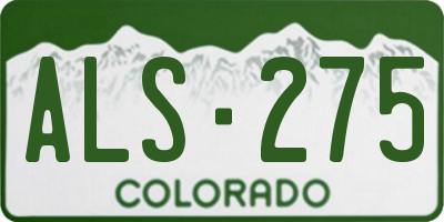 CO license plate ALS275