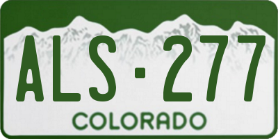 CO license plate ALS277
