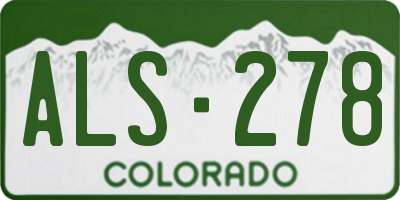 CO license plate ALS278