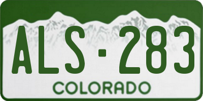 CO license plate ALS283