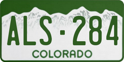 CO license plate ALS284