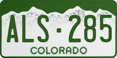 CO license plate ALS285