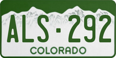 CO license plate ALS292