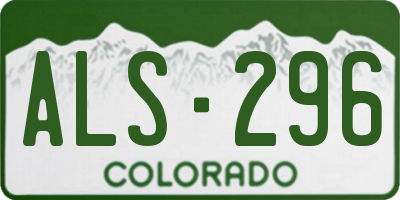 CO license plate ALS296