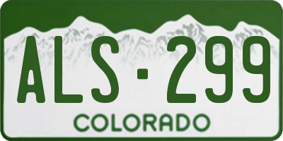 CO license plate ALS299