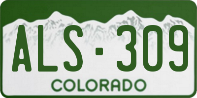 CO license plate ALS309