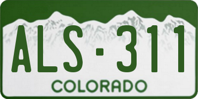 CO license plate ALS311