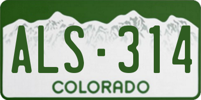 CO license plate ALS314