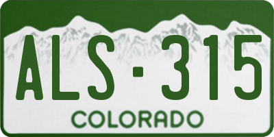 CO license plate ALS315