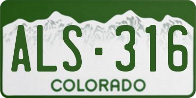 CO license plate ALS316