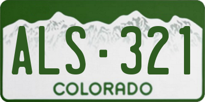 CO license plate ALS321