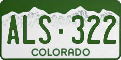 CO license plate ALS322