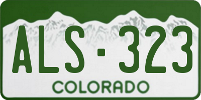 CO license plate ALS323