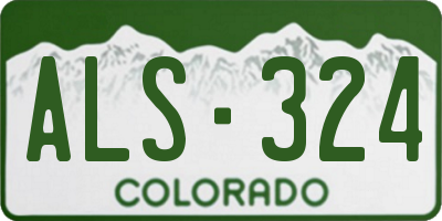 CO license plate ALS324
