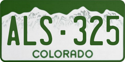 CO license plate ALS325