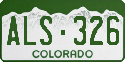 CO license plate ALS326