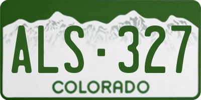 CO license plate ALS327