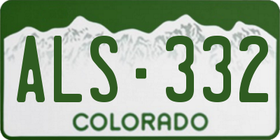 CO license plate ALS332