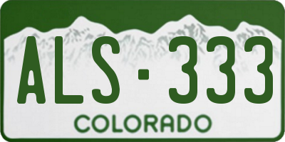 CO license plate ALS333