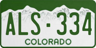 CO license plate ALS334